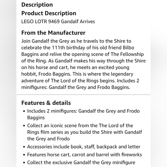 [LEGO] FINAL PRICE **RARE COLLECTIBLE** LOTR 9469 Gandalf Arrives - NEW In Box - Picture 11 of 13